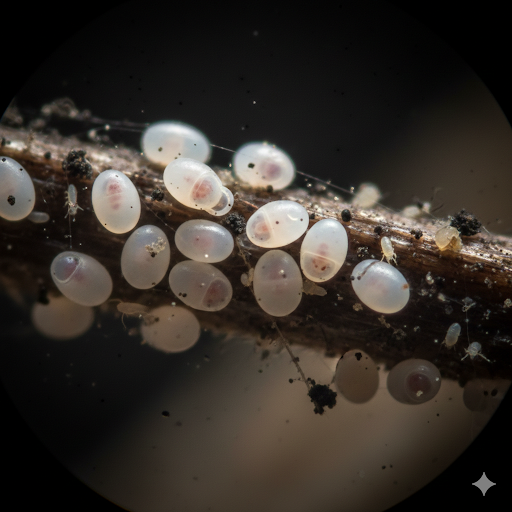 Vajíčka štěnic pod mikroskopem